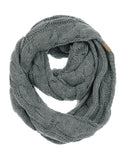 Soft Warm Chunky Cable Knit Infinity Loop Scarf