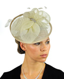 NYFASHION101 Cocktail Fashion Sinamay Fascinator Hair Clip Design & Mesh