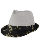 C.C. Unisex Camouflage Band and Brim Weaved Fedora Trilby Hat