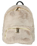 C.C Women's Faux Fur Fuzzy Backpack Schoolbag Shoulder Bag Purse
