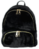 C.C Women's Faux Fur Fuzzy Backpack Schoolbag Shoulder Bag Purse