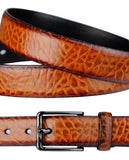 Eurosport Men's Tawny Faux Leather Cut-To-Fit Belt with Dark Metal Square Buckle, TS00012