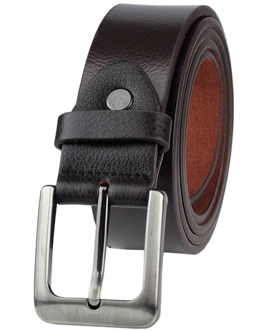 Eurosport Men's Bonded Leather Cut-To-Fit Classic Belt with Metal Square Buckle, FDL018