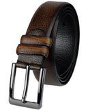 Eurosport Men's Design Faux Leather Classic Look Cut-To-Fit Belt with Dark Metal Square Buckle, TS009