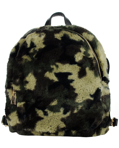 C.C Women's Faux Fur Fuzzy Backpack Schoolbag Shoulder Bag Purse, Camouflage