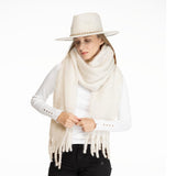 C.C Fall Winter Solid and Multicolored Woven Knit Scarf for Women