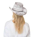 C.C Ombre Open Weave Cowbay Hat with Braided Trim