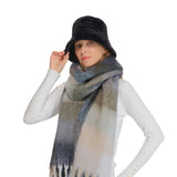 C.C Fall Winter Solid and Multicolored Woven Knit Scarf for Women