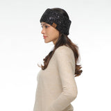 C.C Sequin Headwrap for Women - Stretchable Soft Warm Knit Winter Headband Ear Warmer (Hot Pink)