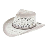 C.C Ombre Open Weave Cowbay Hat with Braided Trim