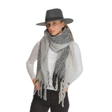 C.C Fall Winter Solid and Multicolored Woven Knit Scarf for Women