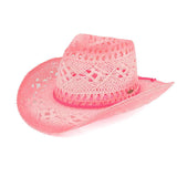 C.C Ombre Open Weave Cowbay Hat with Braided Trim