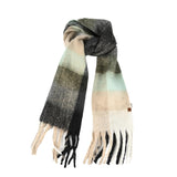 C.C Fall Winter Solid and Multicolored Woven Knit Scarf for Women