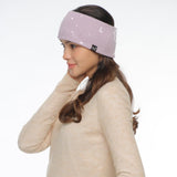C.C Sequin Headwrap for Women - Stretchable Soft Warm Knit Winter Headband Ear Warmer (Hot Pink)
