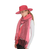 C.C Fall Winter Solid and Multicolored Woven Knit Scarf for Women