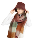 C.C Fall Winter Solid and Multicolored Woven Knit Scarf for Women