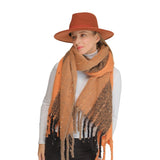 C.C Fall Winter Solid and Multicolored Woven Knit Scarf for Women