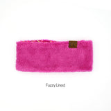 C.C Sequin Headwrap for Women - Stretchable Soft Warm Knit Winter Headband Ear Warmer (Hot Pink)