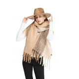 C.C Fall Winter Solid and Multicolored Woven Knit Scarf for Women