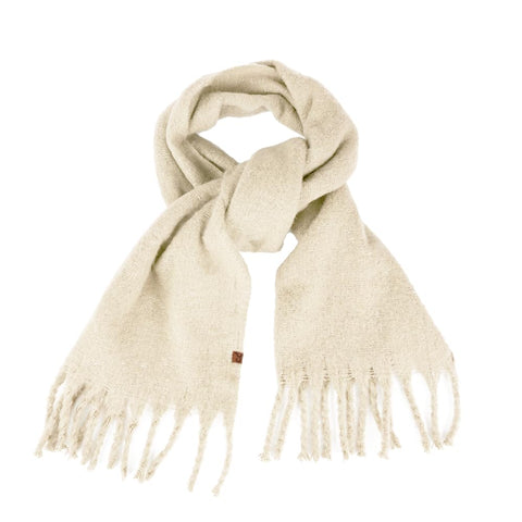 C.C Fall Winter Solid and Multicolored Woven Knit Scarf for Women