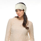 C.C Sequin Headwrap for Women - Stretchable Soft Warm Knit Winter Headband Ear Warmer (Hot Pink)