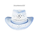 C.C Ombre Open Weave Cowbay Hat with Braided Trim