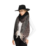 C.C Fall Winter Solid and Multicolored Woven Knit Scarf for Women
