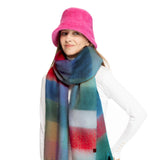 C.C Fall Winter Solid and Multicolored Woven Knit Scarf for Women