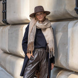 C.C Fall Winter Solid and Multicolored Woven Knit Scarf for Women
