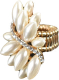 NYFASHION101 Women's Vine Marquis Stone Stud Fashion Stretch Ring