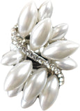 NYFASHION101 Women's Vine Marquis Stone Stud Fashion Stretch Ring