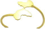NYFASHION101 Smooth Africa Continent Pendant Brass Bangle
