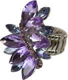 NYFASHION101 Women's Vine Marquis Stone Stud Fashion Stretch Ring