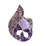 NYFASHION101 Women's Teardrop Stone Studs Fashion Stretch Ring