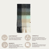 C.C Fall Winter Solid and Multicolored Woven Knit Scarf for Women