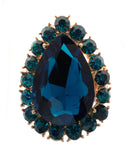 NYFASHION101 Women's Teardrop Stone Studs Fashion Stretch Ring