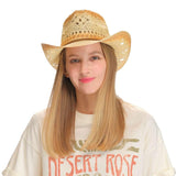 C.C Ombre Open Weave Cowbay Hat with Braided Trim