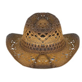 C.C Ombre Open Weave Cowbay Hat with Braided Trim