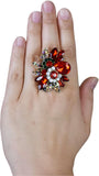 NYFASHION101 Women's Vine Marquis Stone Stud Fashion Stretch Ring