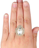 NYFASHION101 Women's Teardrop Stone Studs Fashion Stretch Ring