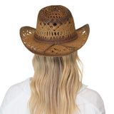 C.C Ombre Open Weave Cowbay Hat with Braided Trim
