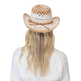 C.C Ombre Open Weave Cowbay Hat with Braided Trim