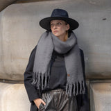 C.C Fall Winter Solid and Multicolored Woven Knit Scarf for Women