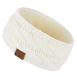 C.C Winter Fuzzy Fleece Lined Thick Knitted Diagonal Stripes Criss-Cross Pattern Headband Headwrap (HW-2060)