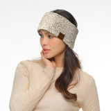 C.C Sequin Headwrap for Women - Stretchable Soft Warm Knit Winter Headband Ear Warmer (Hot Pink)