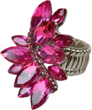 NYFASHION101 Women's Vine Marquis Stone Stud Fashion Stretch Ring