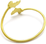 NYFASHION101 Smooth Africa Continent Pendant Brass Bangle