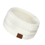 C.C Winter Fuzzy Fleece Lined Thick Knitted Diagonal Stripes Criss-Cross Pattern Headband Headwrap (HW-2060)