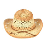 C.C Ombre Open Weave Cowbay Hat with Braided Trim