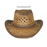 C.C Ombre Open Weave Cowbay Hat with Braided Trim